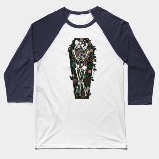 Skeleton Love and Roses Baseball T-Shirt